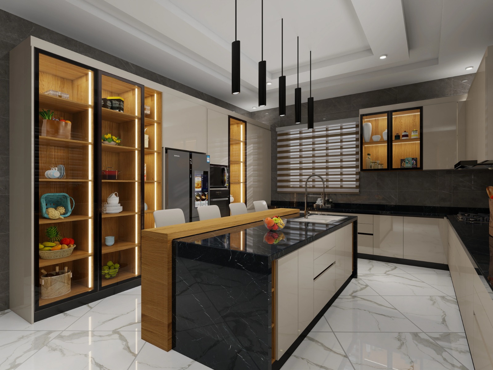 sleek cabinetry Kitchen